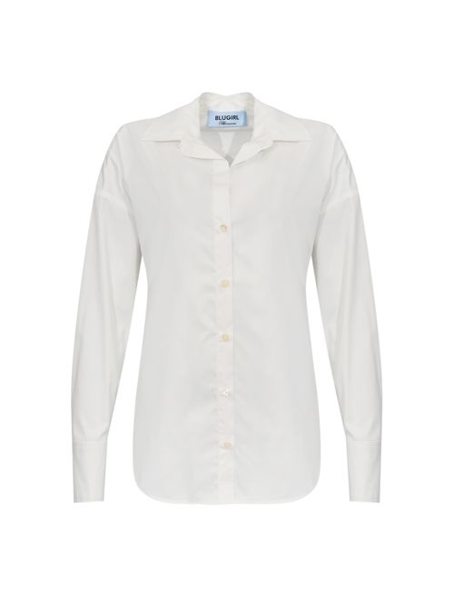 Camicia in popeline con pizzo sul retro BLUGIRL | RA6162 T544A11111